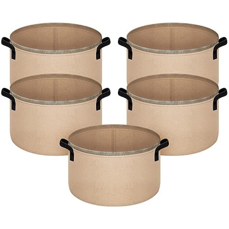 Ipower 20-Gallon Fabric Aeration Pots Container with Strap Handles GLGROWBAG20X5